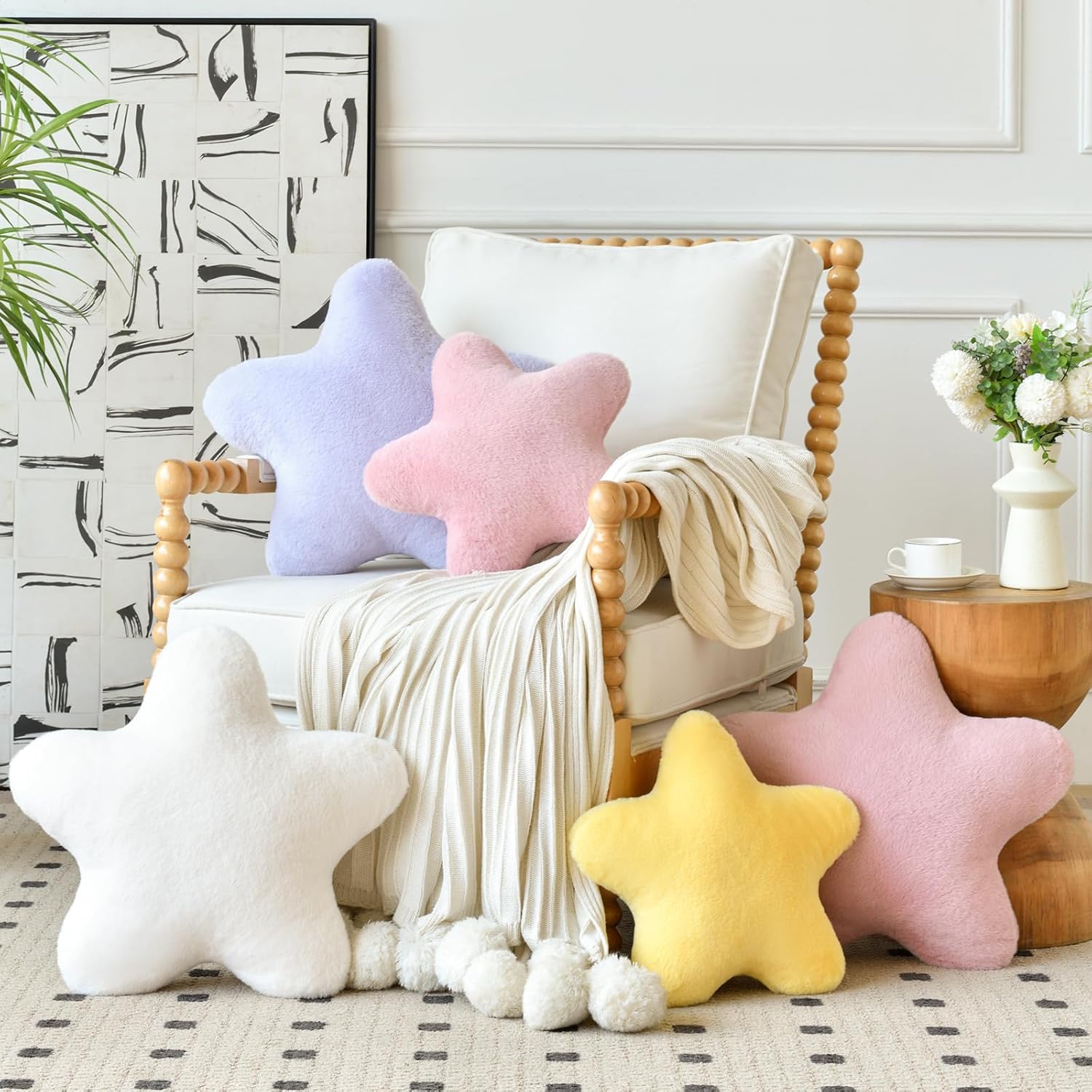 Star Pillow, Decorative Throw Pillows for Bed Couch