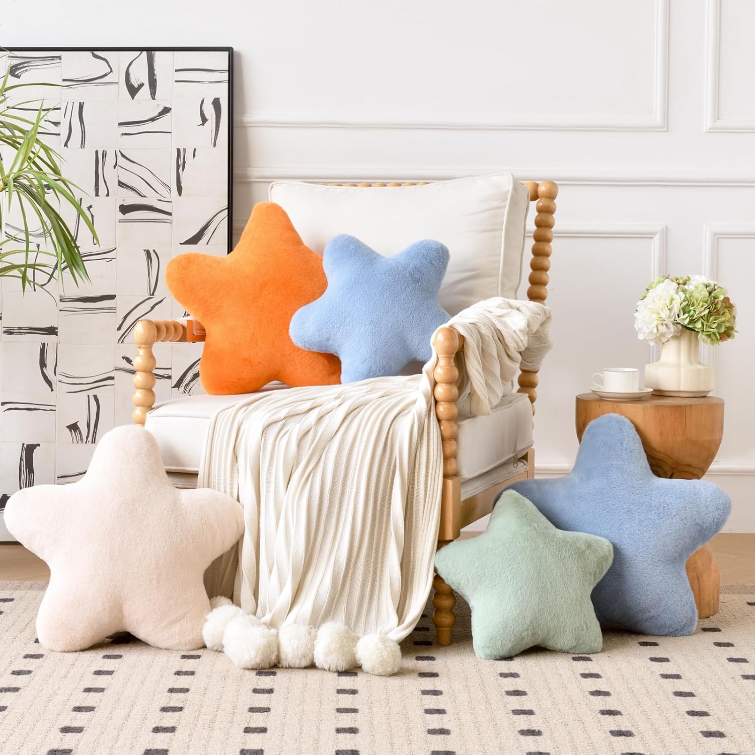 Star Pillow, Decorative Throw Pillows for Bed Couch