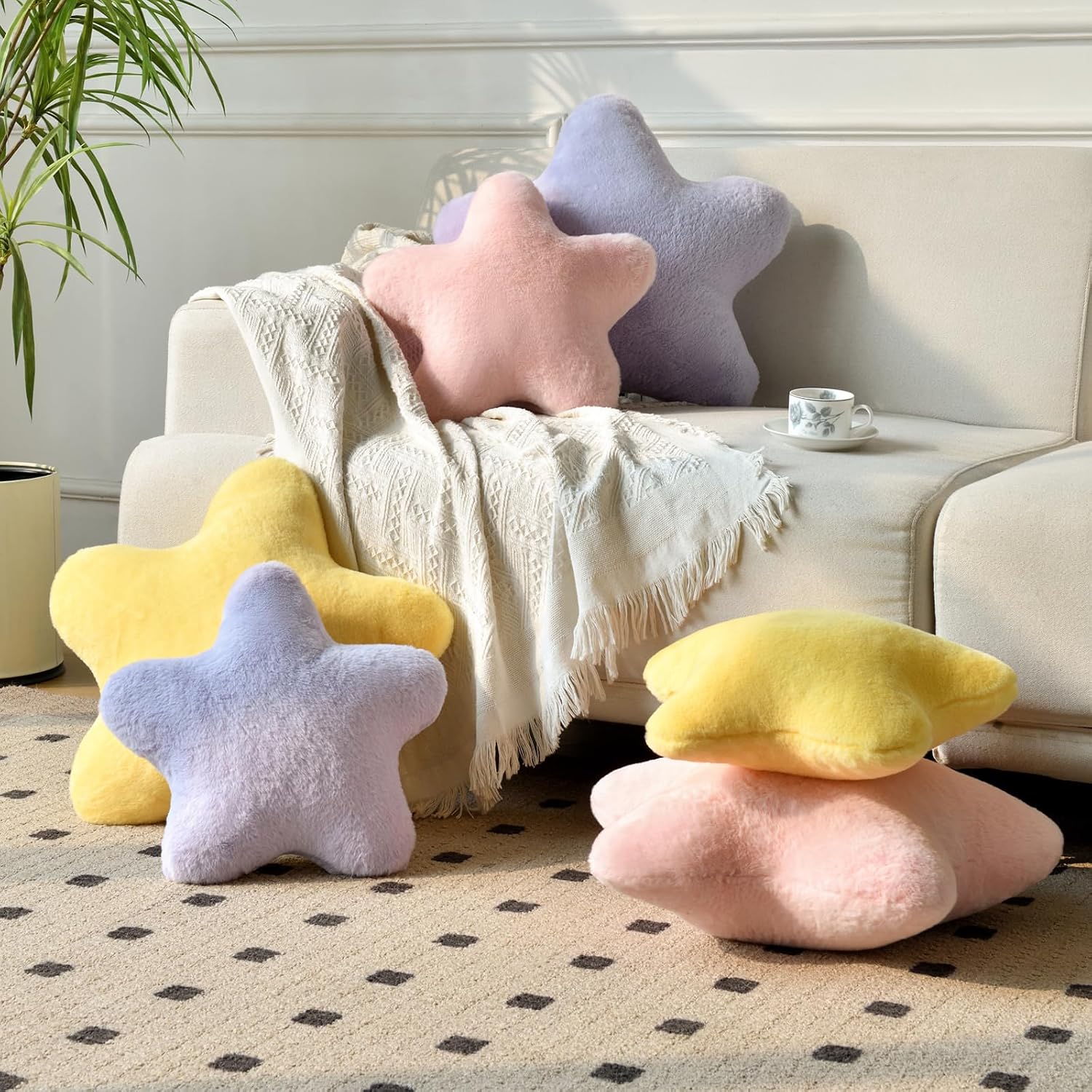 Star Pillow, Decorative Throw Pillows for Bed Couch