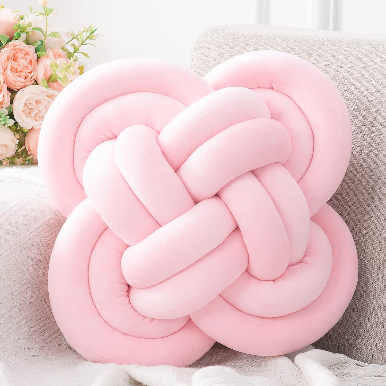 Knot Pillow, Decorative Throw Pillows with Soft Plush for Couch